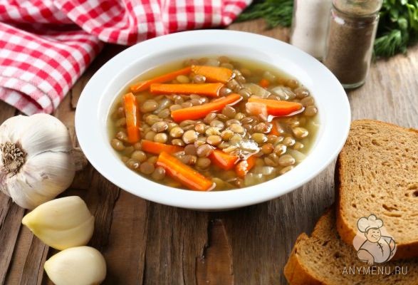 Овощной суп с чечевицей