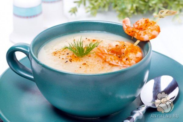 Рыбный крем суп с креветками