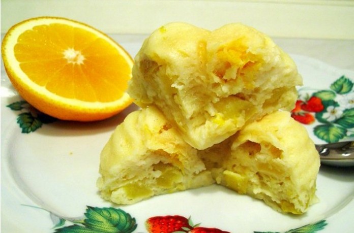 Запеканка творожная с яблоками и апельсинами в микроволновке